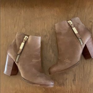 ALDO Cognac ankle zip up boots